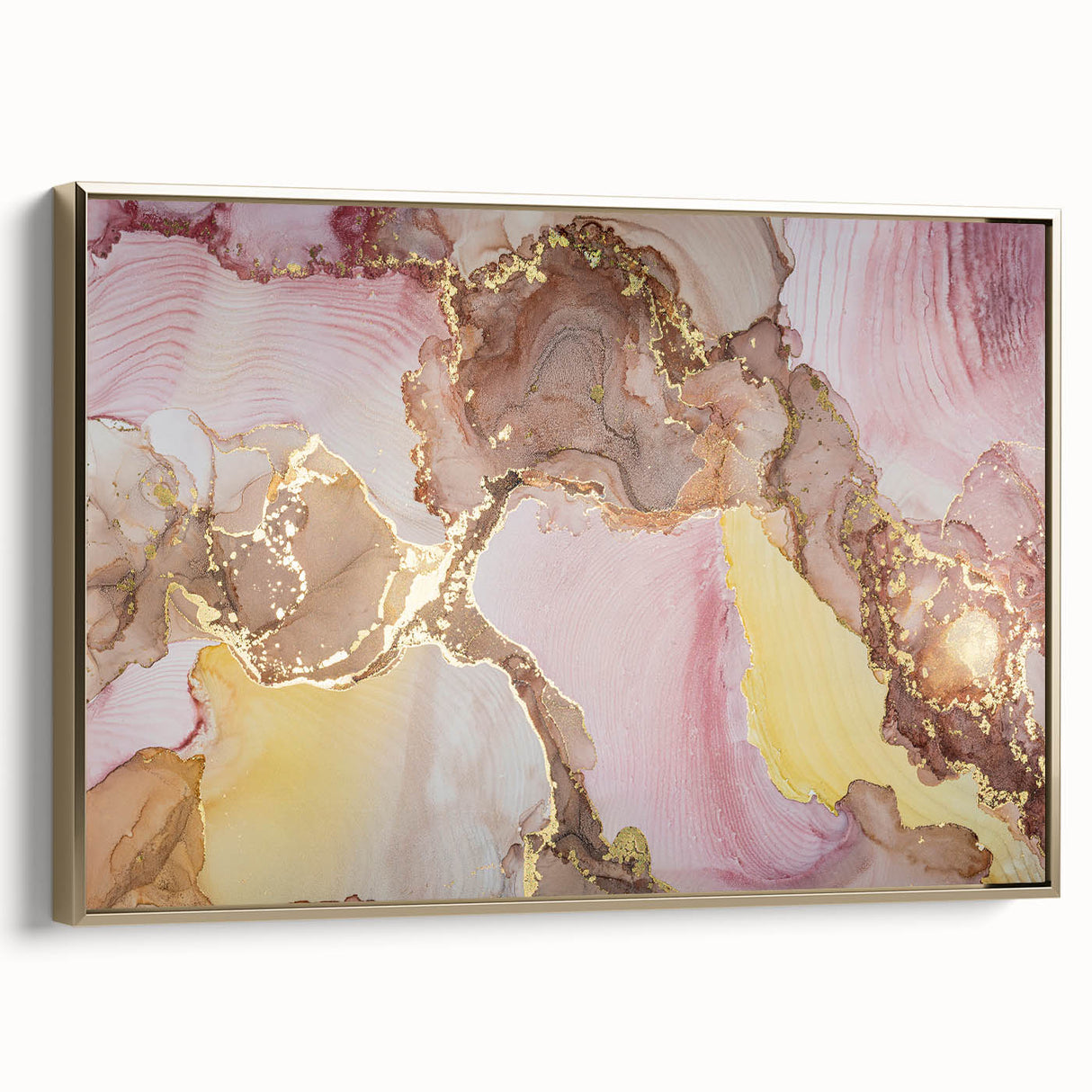 Sophisticated Abstract Art Design – Blush Pink & Gold Canvas