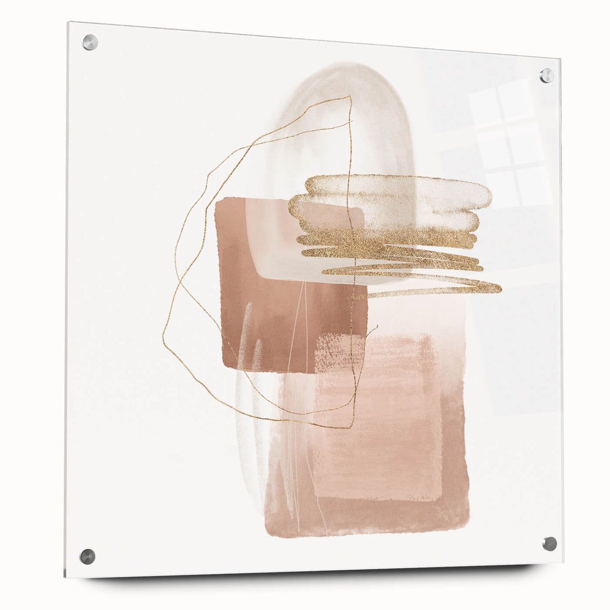 Geometric minimalist abstract wall art – soft neutral canvas print