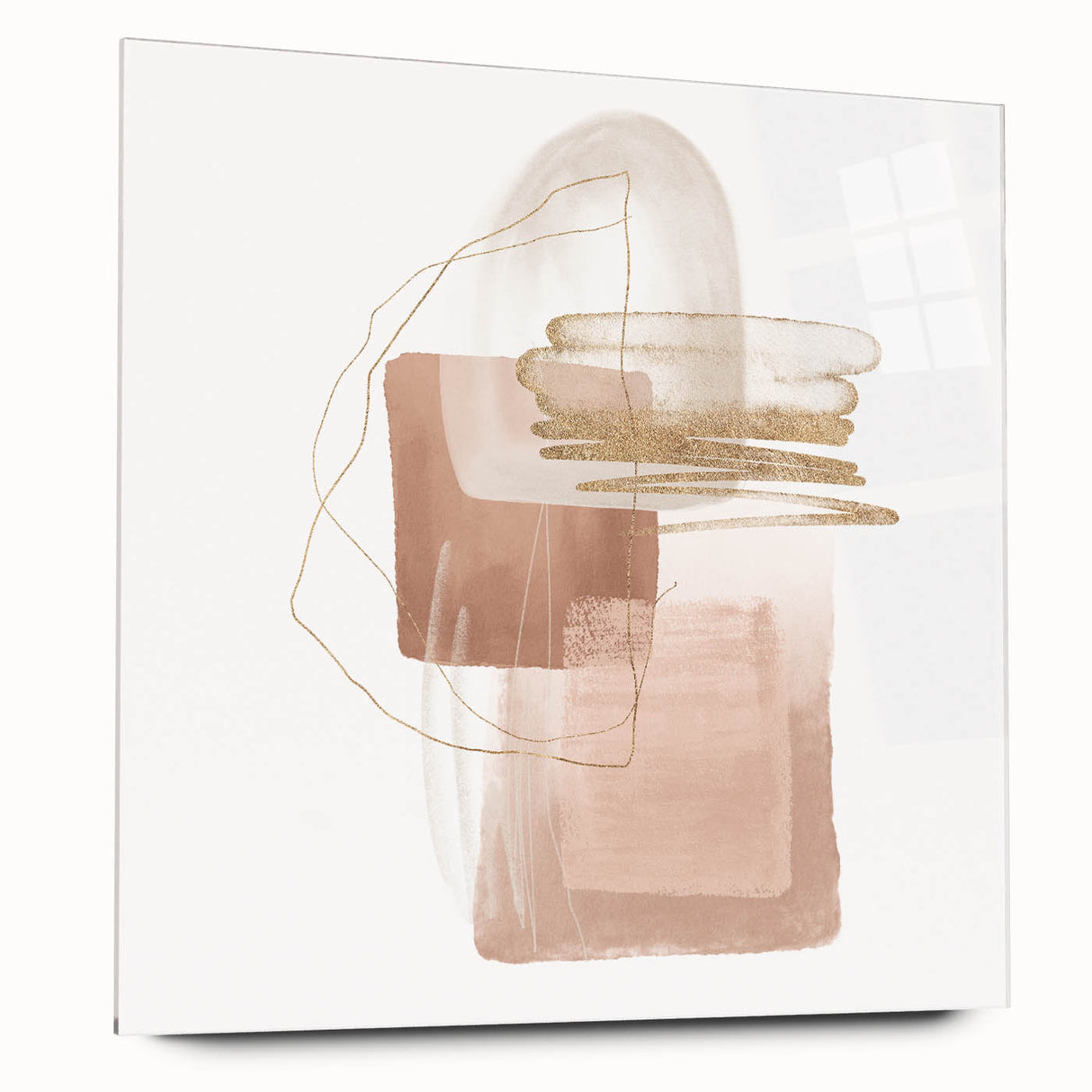 Geometric minimalist abstract wall art – soft neutral canvas print