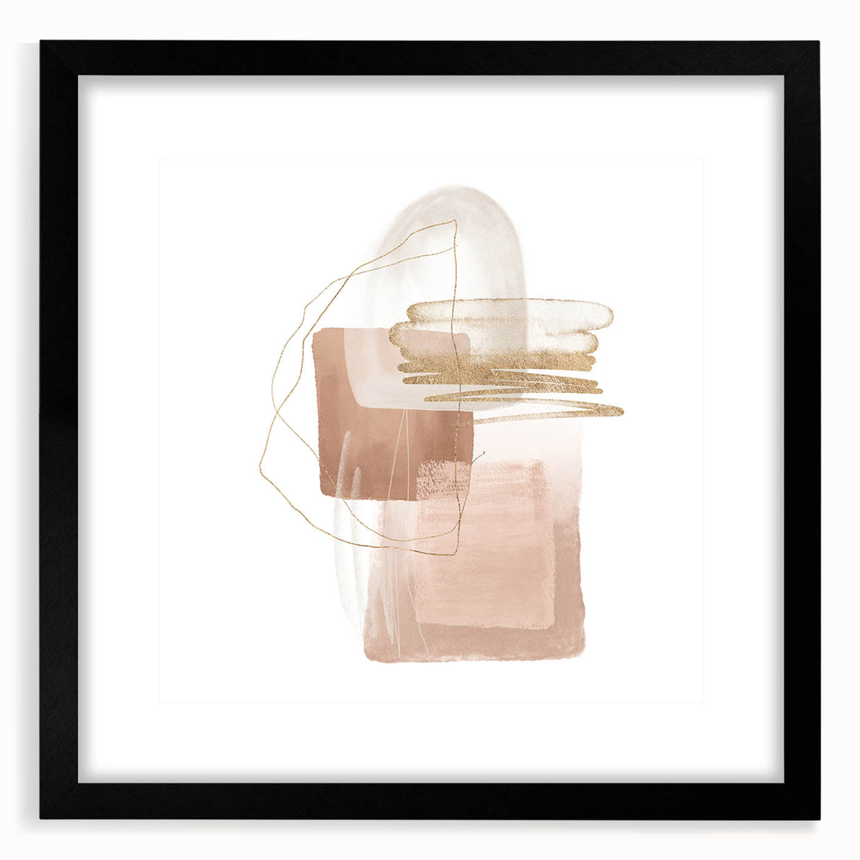 Geometric minimalist abstract wall art – soft neutral canvas print