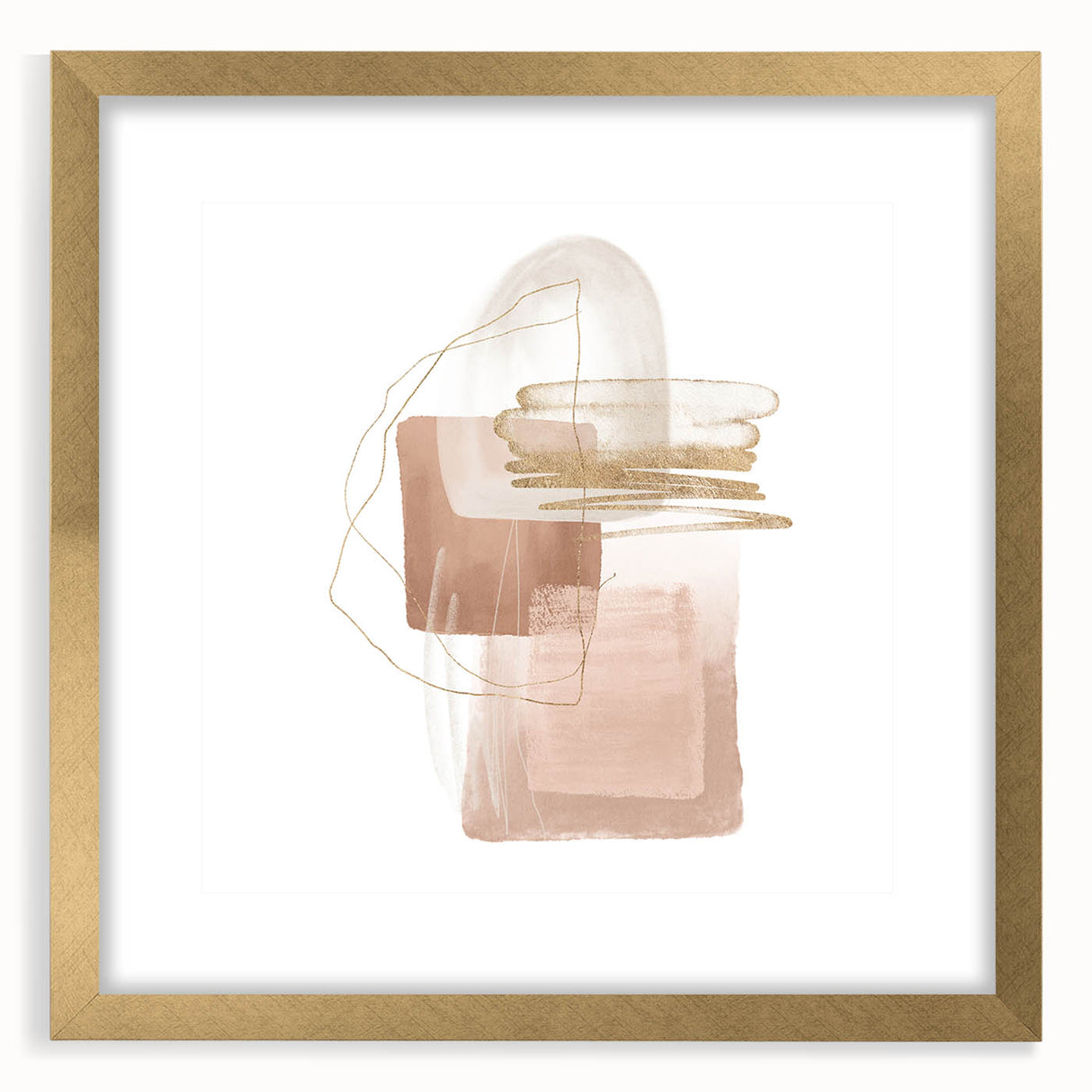 Geometric minimalist abstract wall art – soft neutral canvas print