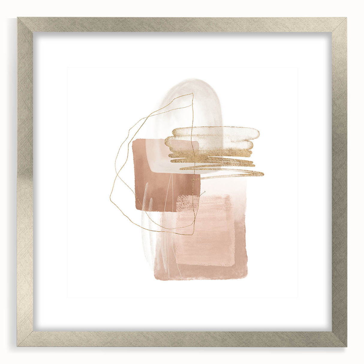 Geometric minimalist abstract wall art – soft neutral canvas print