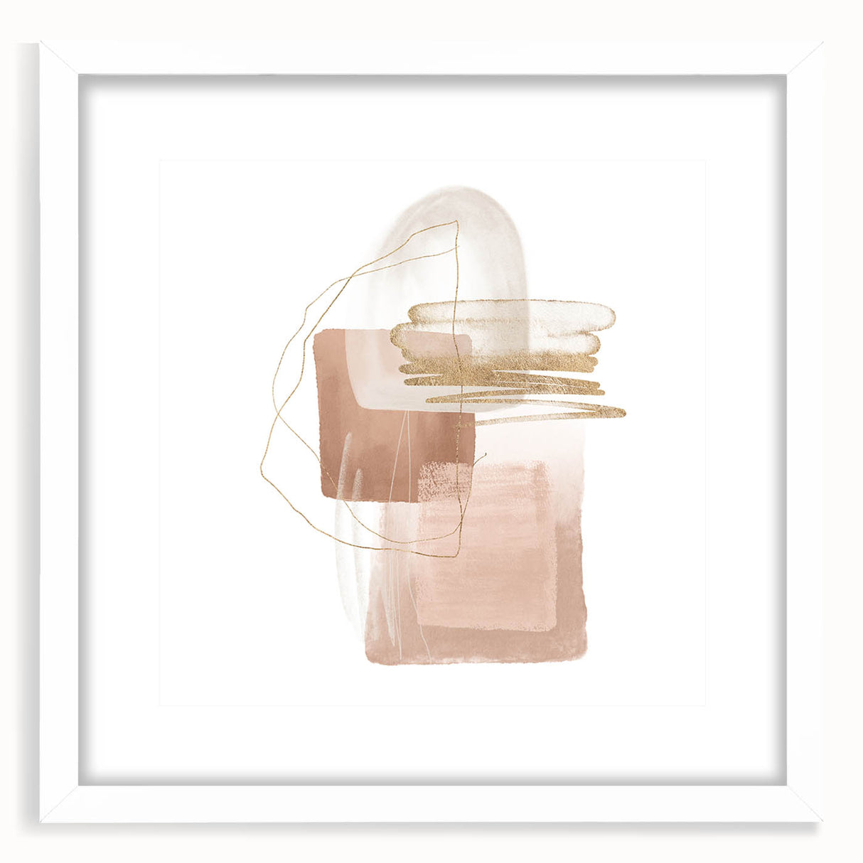 Geometric minimalist abstract wall art – soft neutral canvas print