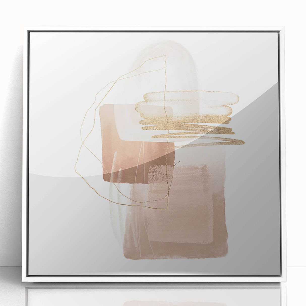 Geometric minimalist abstract wall art – soft neutral canvas print