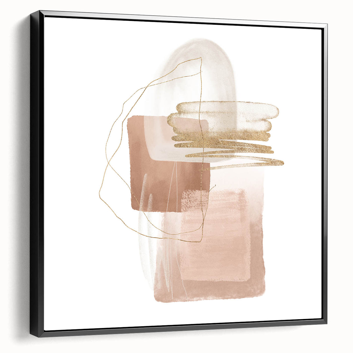 Geometric minimalist abstract wall art – soft neutral canvas print