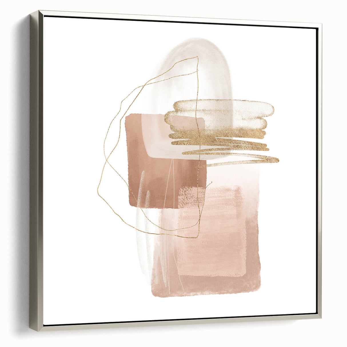 Geometric minimalist abstract wall art – soft neutral canvas print