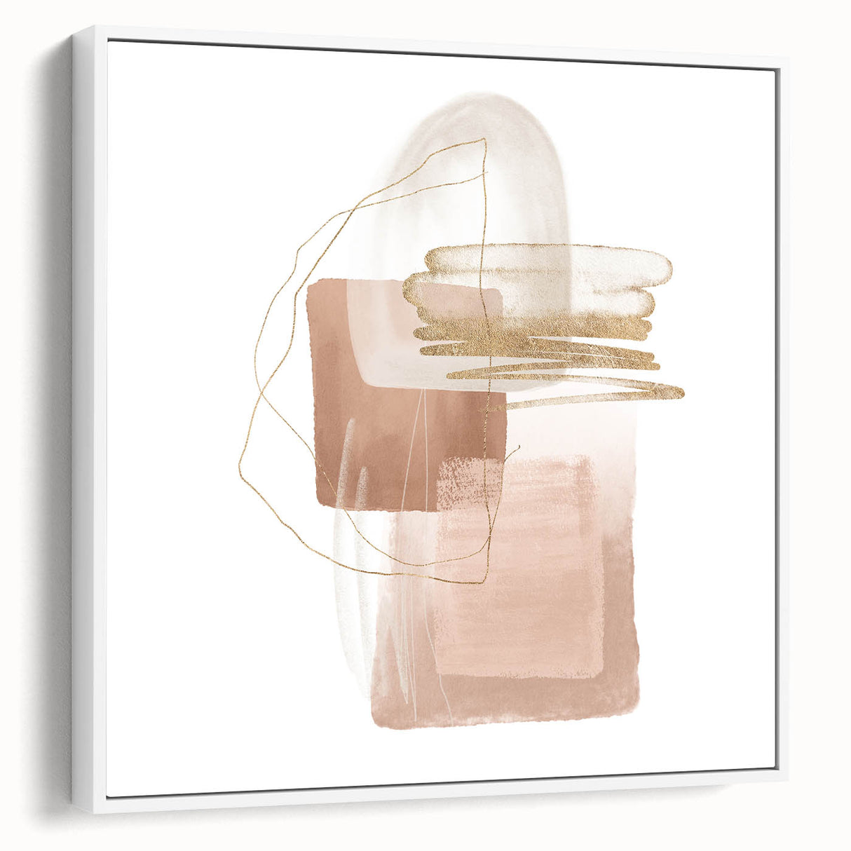 Geometric minimalist abstract wall art – soft neutral canvas print