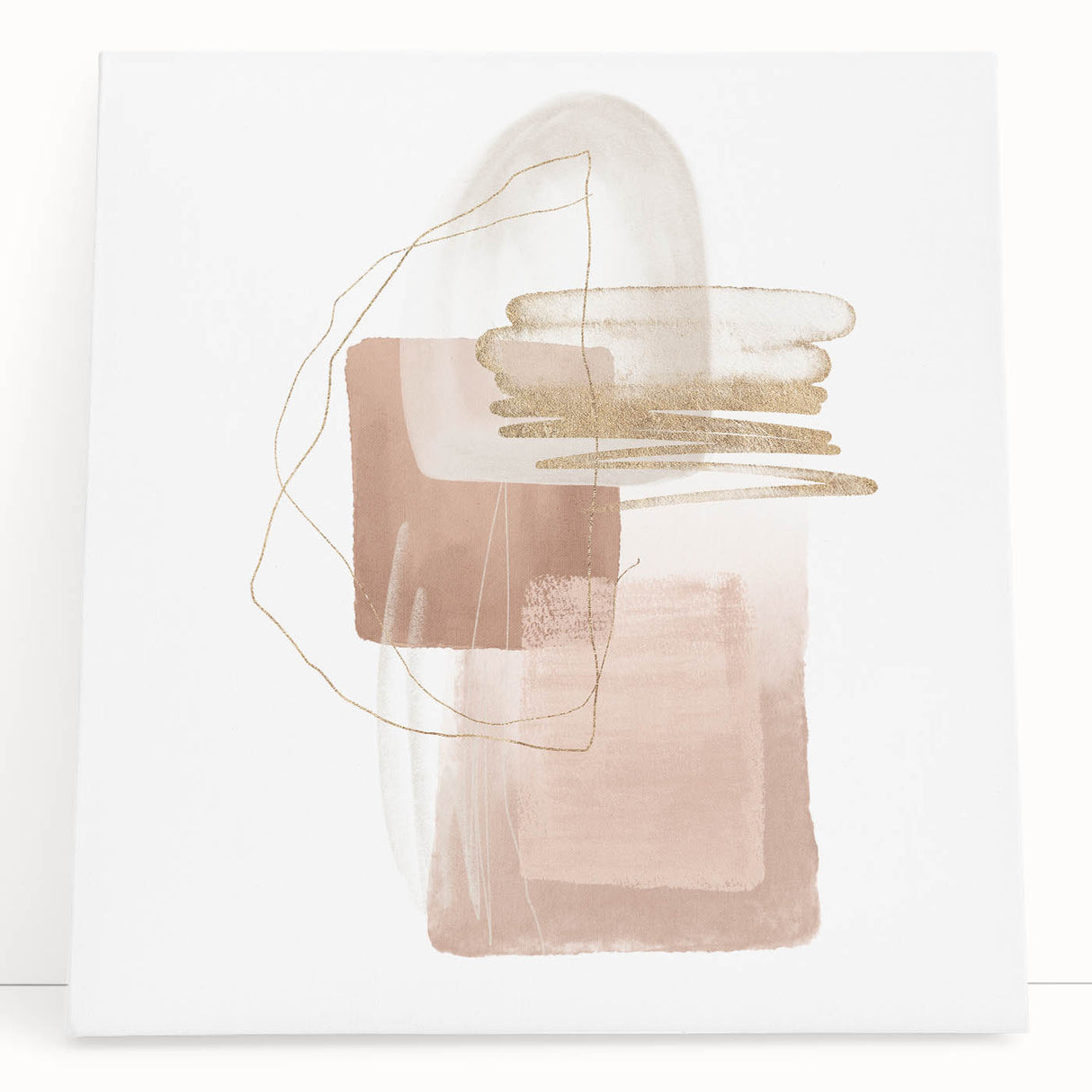 Geometric minimalist abstract wall art – soft neutral canvas print