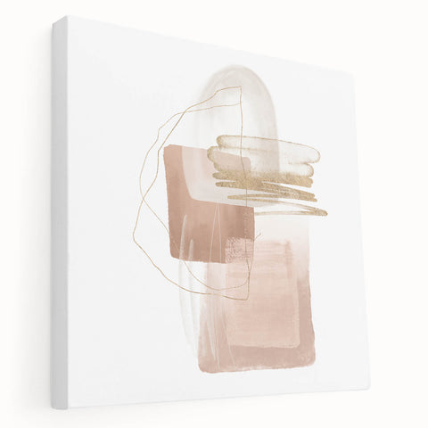 Geometric minimalist abstract wall art – soft neutral canvas print