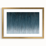 Large Modern Art Piece - Dark Blue & Gold Abstract Print