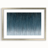 Large Modern Art Piece - Dark Blue & Gold Abstract Print