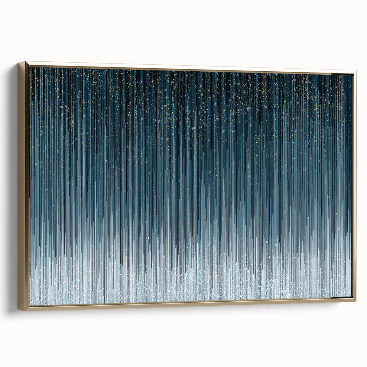 Large Modern Art Piece - Dark Blue & Gold Abstract Print