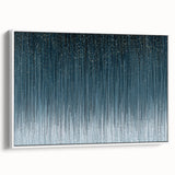 Large Modern Art Piece - Dark Blue & Gold Abstract Print