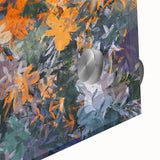 Abstract Canvas Wall Art – Vibrant Floral Modern Painting in Green & Orange