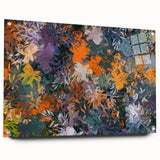 Abstract Canvas Wall Art – Vibrant Floral Modern Painting in Green & Orange