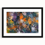 Abstract Canvas Wall Art – Vibrant Floral Modern Painting in Green & Orange