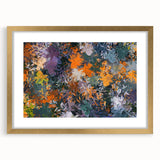 Abstract Canvas Wall Art – Vibrant Floral Modern Painting in Green & Orange