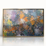 Abstract Canvas Wall Art – Vibrant Floral Modern Painting in Green & Orange