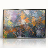 Abstract Canvas Wall Art – Vibrant Floral Modern Painting in Green & Orange