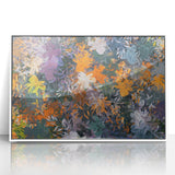 Abstract Canvas Wall Art – Vibrant Floral Modern Painting in Green & Orange