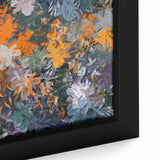 Abstract Canvas Wall Art – Vibrant Floral Modern Painting in Green & Orange