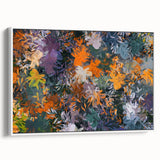Abstract Canvas Wall Art – Vibrant Floral Modern Painting in Green & Orange