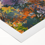 Abstract Canvas Wall Art – Vibrant Floral Modern Painting in Green & Orange