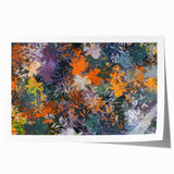 Abstract Canvas Wall Art – Vibrant Floral Modern Painting in Green & Orange