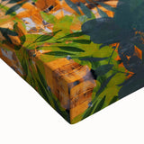 Abstract Canvas Wall Art – Vibrant Floral Modern Painting in Green & Orange