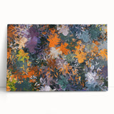 Abstract Canvas Wall Art – Vibrant Floral Modern Painting in Green & Orange