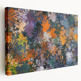Abstract Canvas Wall Art – Vibrant Floral Modern Painting in Green & Orange