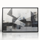 Modern Black and White Geometric Wall Art - Abstract Canvas