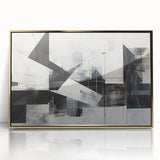 Modern Black and White Geometric Wall Art - Abstract Canvas