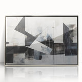 Modern Black and White Geometric Wall Art - Abstract Canvas