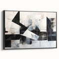 Modern Black and White Geometric Wall Art - Abstract Canvas