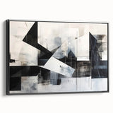 Modern Black and White Geometric Wall Art - Abstract Canvas