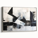 Modern Black and White Geometric Wall Art - Abstract Canvas