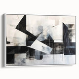 Modern Black and White Geometric Wall Art - Abstract Canvas