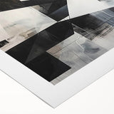 Modern Black and White Geometric Wall Art - Abstract Canvas