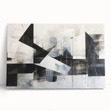 Modern Black and White Geometric Wall Art - Abstract Canvas