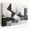 Modern Black and White Geometric Wall Art - Abstract Canvas
