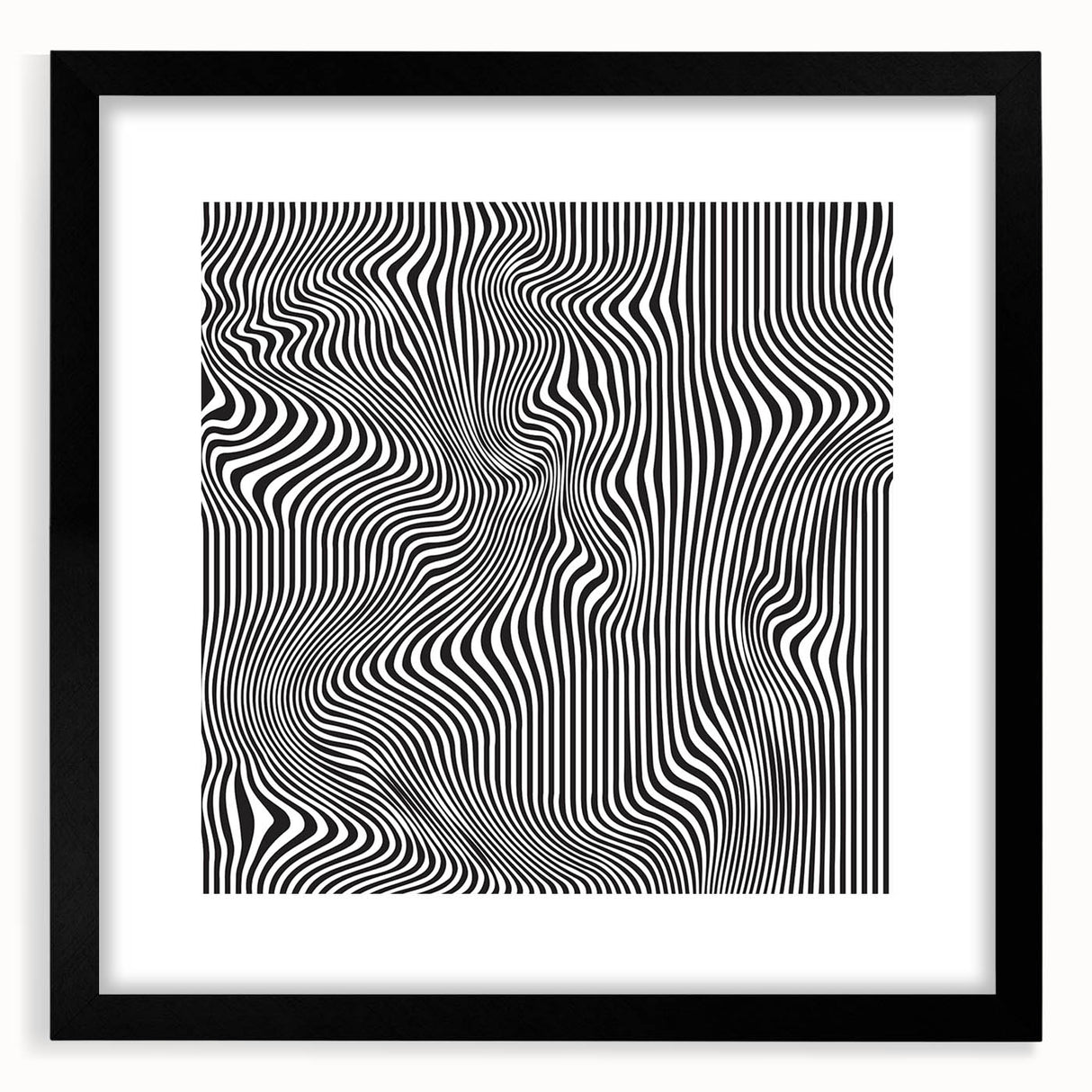 Wavy Monochrome Illusion – Geometric Abstract Art Prints