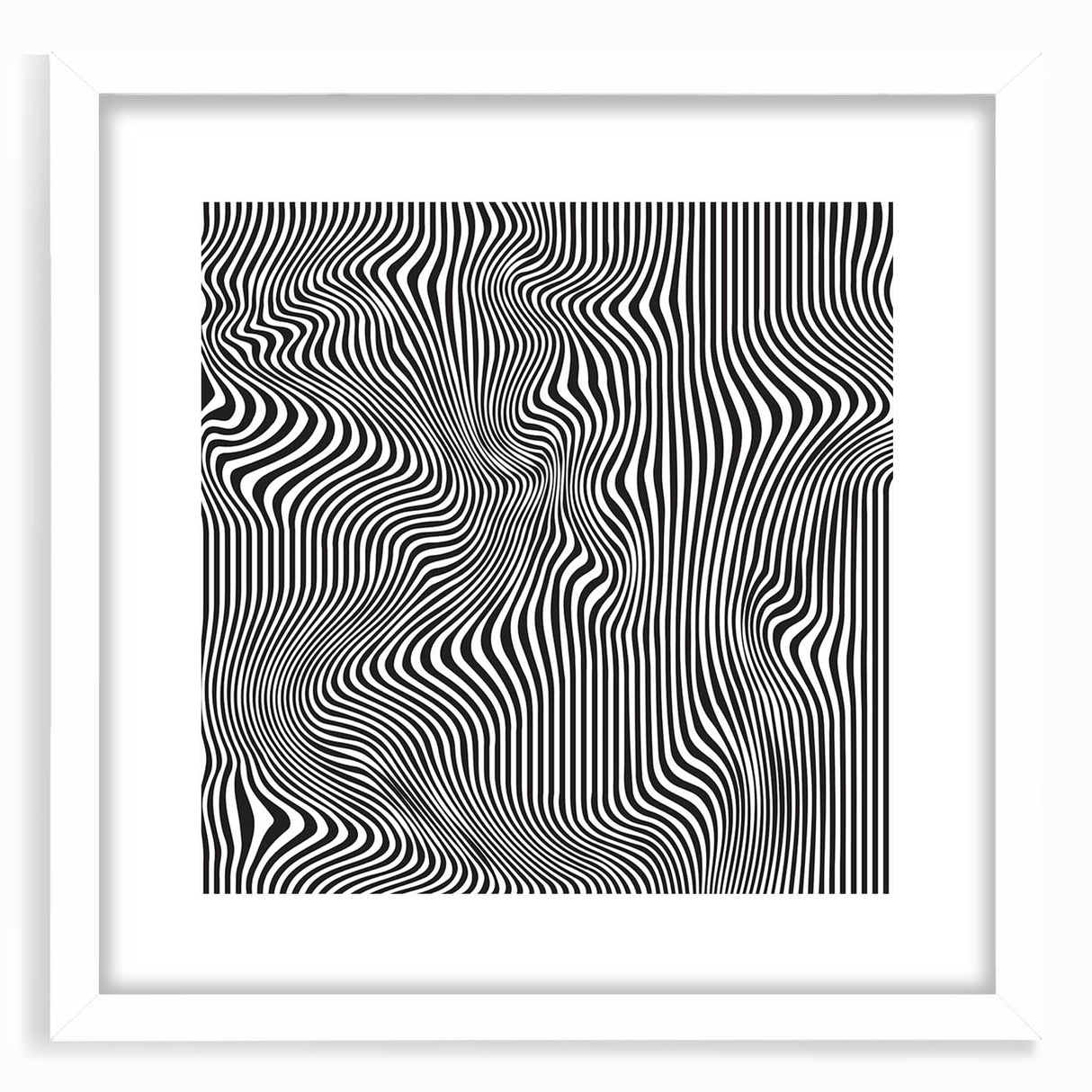 Wavy Monochrome Illusion – Geometric Abstract Art Prints
