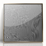 Wavy Monochrome Illusion – Geometric Abstract Art Prints