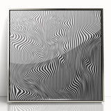 Wavy Monochrome Illusion – Geometric Abstract Art Prints