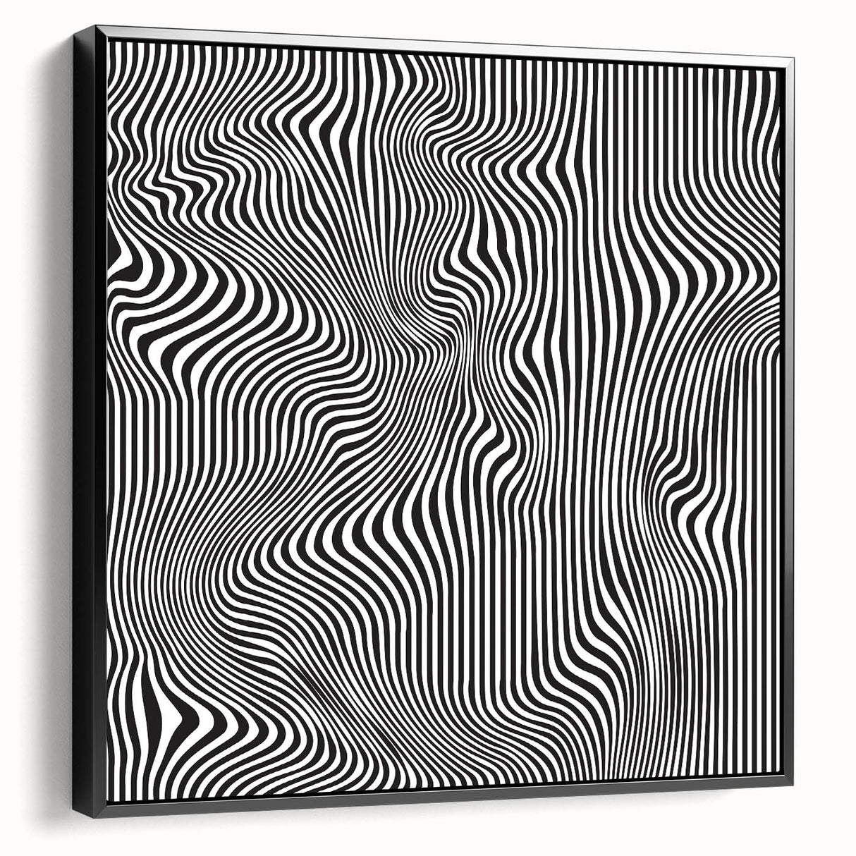 Wavy Monochrome Illusion – Geometric Abstract Art Prints