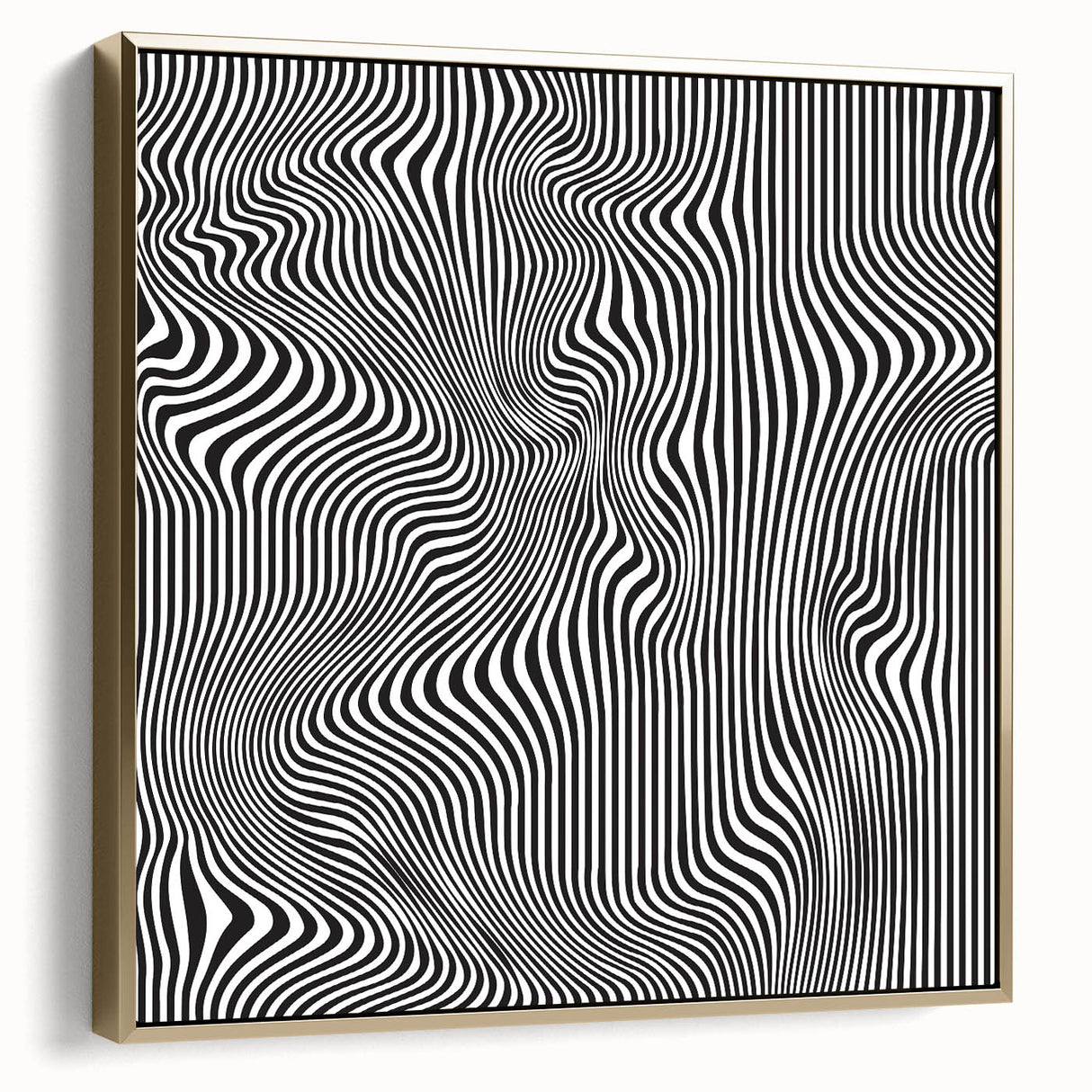 Wavy Monochrome Illusion – Geometric Abstract Art Prints