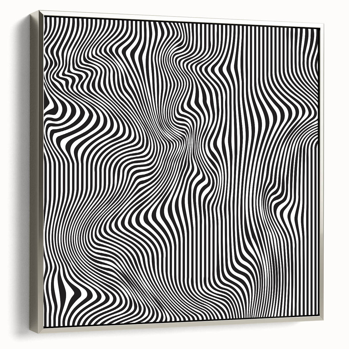 Wavy Monochrome Illusion – Geometric Abstract Art Prints