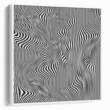 Wavy Monochrome Illusion – Geometric Abstract Art Prints