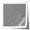 Wavy Monochrome Illusion – Geometric Abstract Art Prints